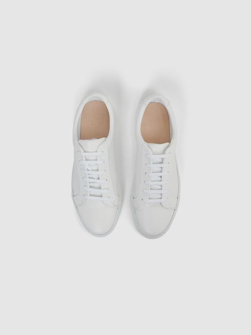 Reiss Luca Tumbled Tumbled Leather Sneakers | REISS USA