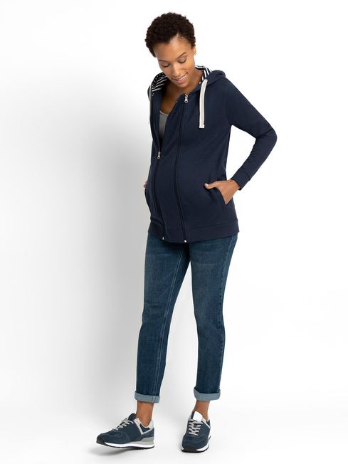 JoJo Maman Bébé Navy Blue 3-in-1 Hoodie with Baby Carrier Panel