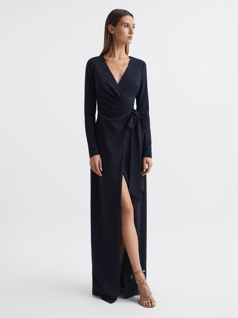 Halston Front Slip Maxi Gown REISS USA