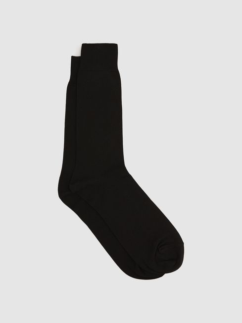 Reiss Black Mari Mercerised Cotton Blend Sock