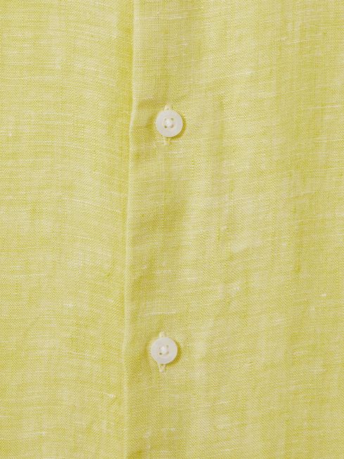 Reiss Lemon Holiday Senior Short Sleeve Linen Shirt