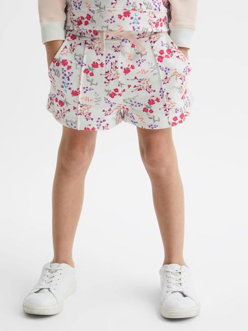 Reiss Pink Print Harper Junior Relaxed Floral Printed Shorts
