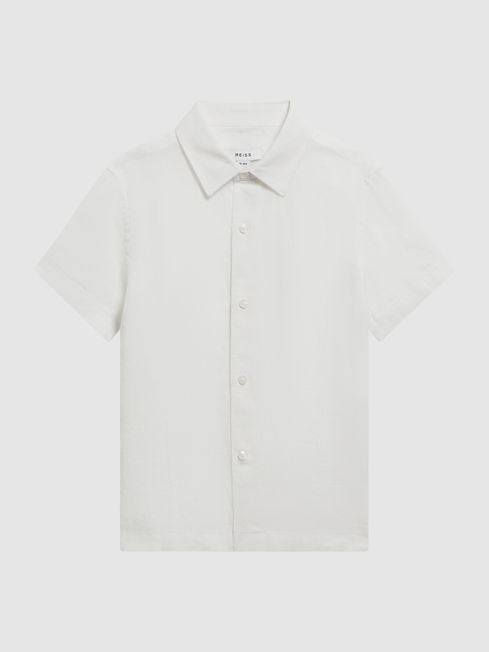 Reiss Holiday Short Sleeve Linen Shirt REISS USA
