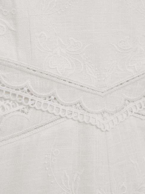 Reiss Ivory Louisa Senior Embroidered Dress
