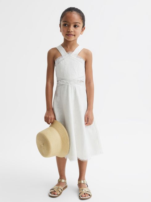 Reiss Ivory Louisa Junior Embroidered Dress