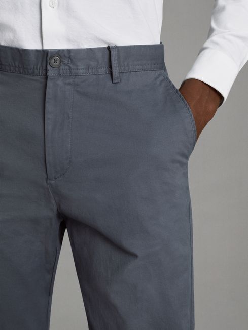Reiss Pitch Slim Fit Washed Cotton Blend Chinos | REISS USA