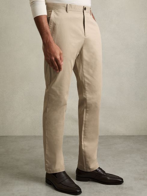 Reiss Stone Pitch Slim Fit Washed Cotton Blend Chinos