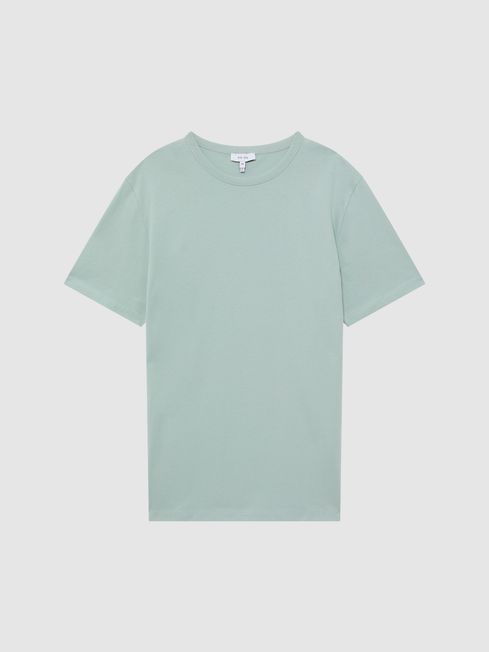 Reiss Light Sage Melrose Garment Dye Crew Neck T-shirt