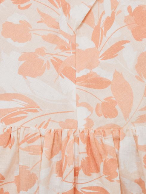 Reiss Pink Lottie Junior Floral Print Halter Neck Dress