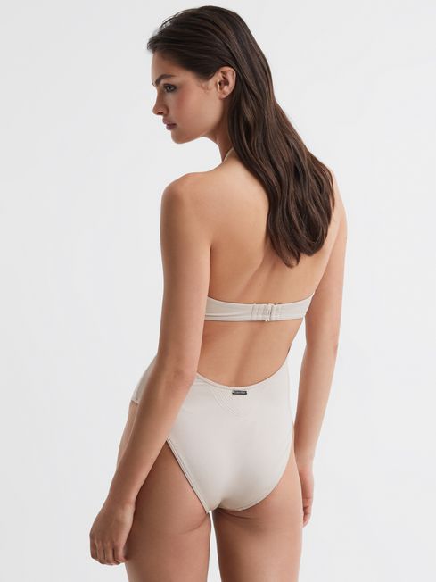 Calvin Klein Pale Stone Underwear Halterneck Swimsuit