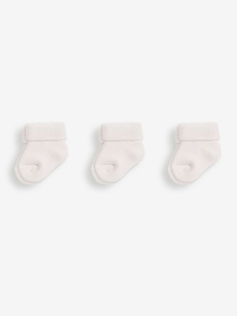 JoJo Maman Bébé White 3-Pack Baby Socks