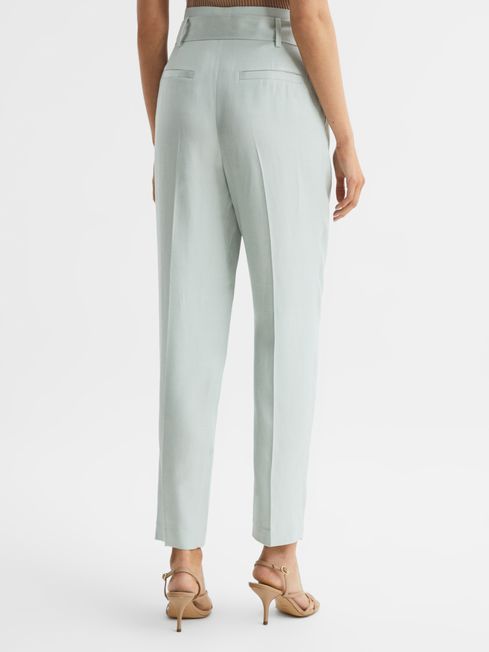 Reiss Mint Mylie Tapered High Rise Trousers