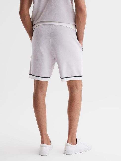 Reiss Soft Grey Fielder Relaxed Fit Elasticated Chenille Shorts