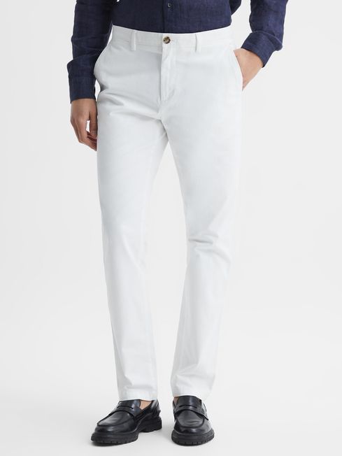 Reiss Pitch Slim Fit Washed Cotton Blend Chinos