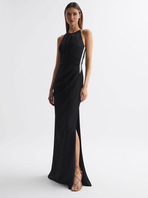 Halston Sleeveless Embellished Maxi Dress | REISS USA