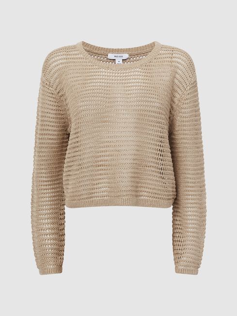 Reiss Avril Open Stitch Crew Neck Jumper - REISS