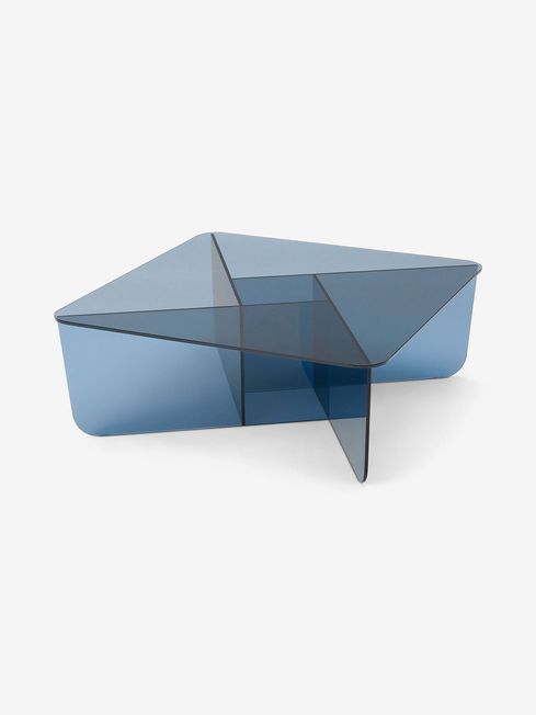 Blue glass shop coffee table