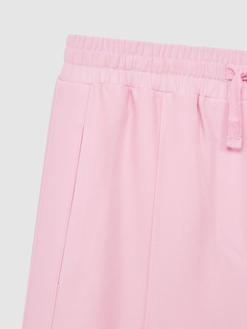 Senior Wide Leg Side Slip Drawstring Trousers in Pink