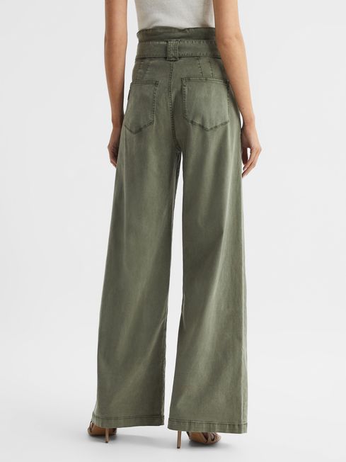 Paige High Rise Paper Bag Trousers
