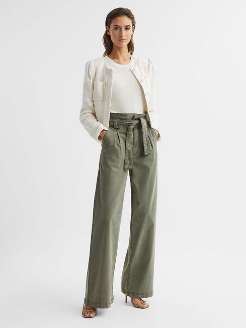 Paige High Rise Paper Bag Trousers