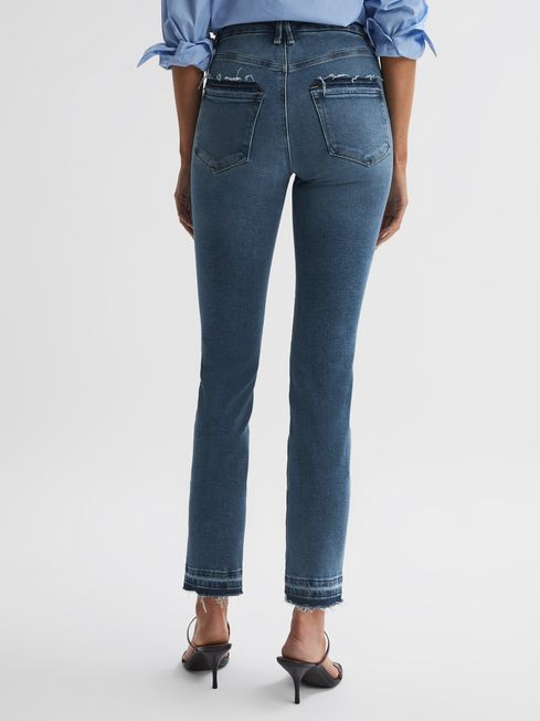 Paige Laurel High Rise Flared Jeans in Bellflower Distress