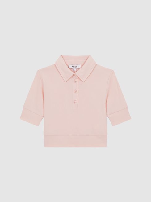 Reiss Eva Cropped Polo Shirt REISS USA
