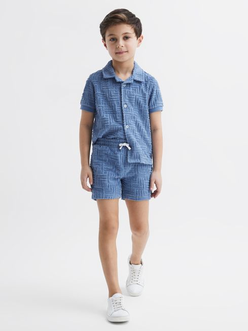 Reiss Airforce Blue Miami Junior Terry Towelling Shorts