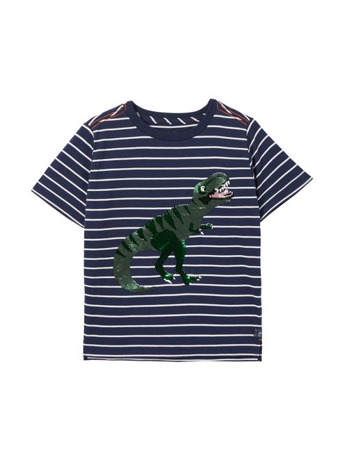 Buy Joules Blue Archie Short Sleeve 2 Way Sequin Artwork T Shirt 5