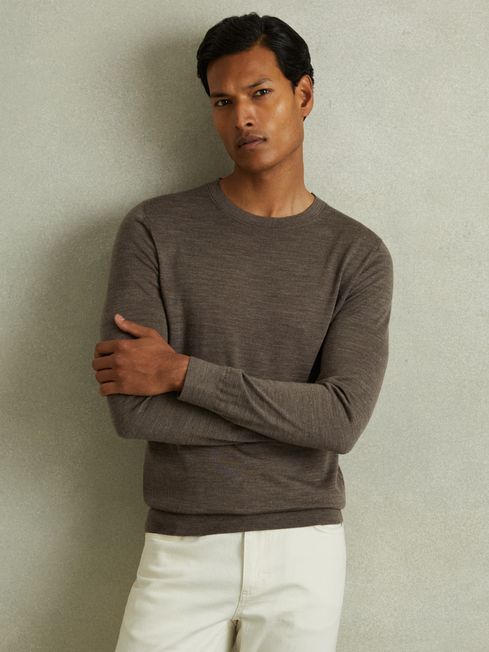 Reiss Wessex Merino Wool Crew Neck Jumper REISS Rest of World