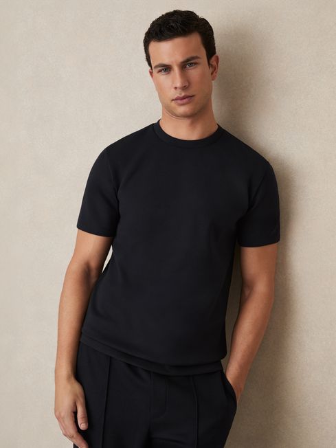Reiss Bradley Interlock Jersey Crew Neck T Shirt REISS Rest of Europe