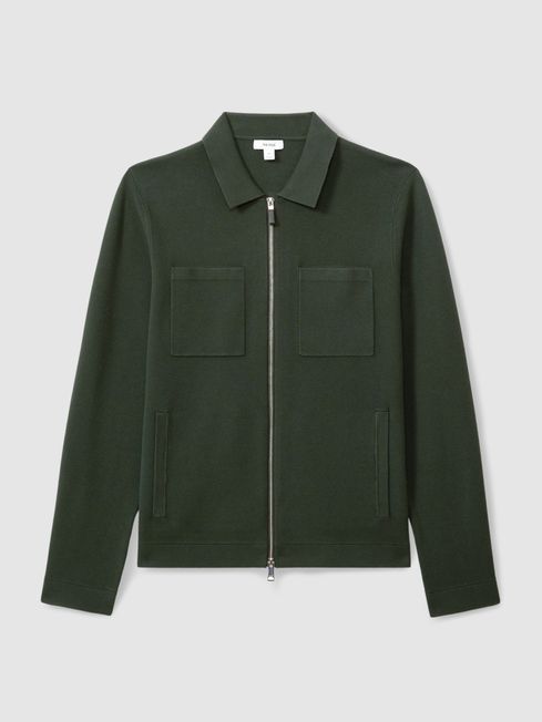 Reiss Rivers Knitted Zip Through Jacket REISS Rest of Europe
