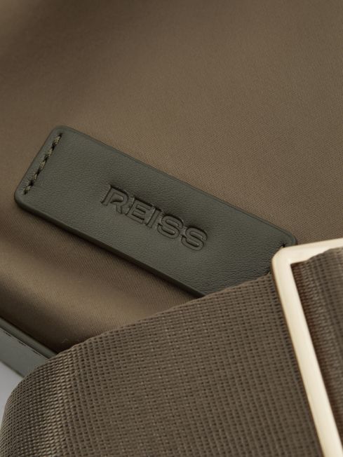 Reiss Olive Frances Adjustable Strap Cross Body Bag