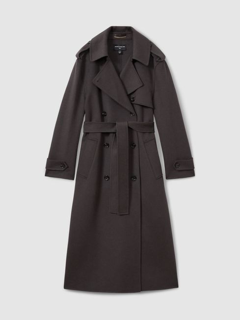 Reiss Charcoal Mabel Atelier Wool And Cashmere Trench Coat