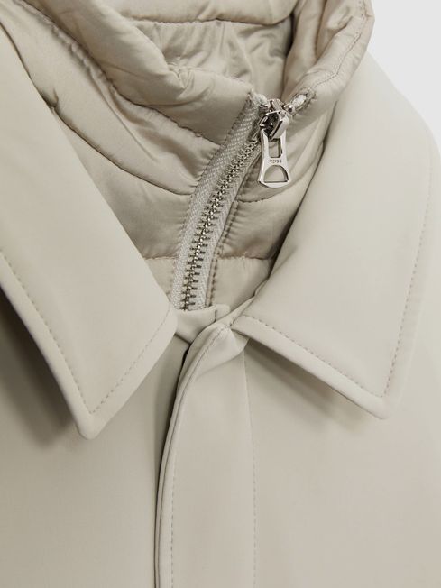Reiss Stone Logan 3-9 yrs Gabardine Coat with Removable Gilet