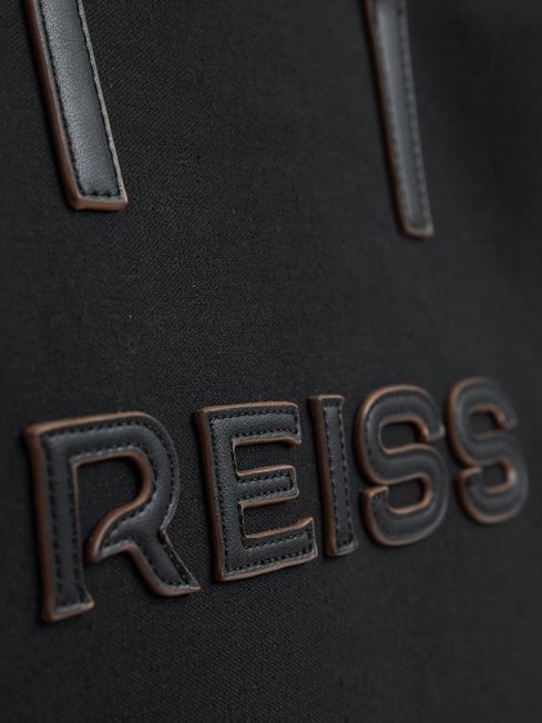 Reiss Black Lola Canvas Logo Tote