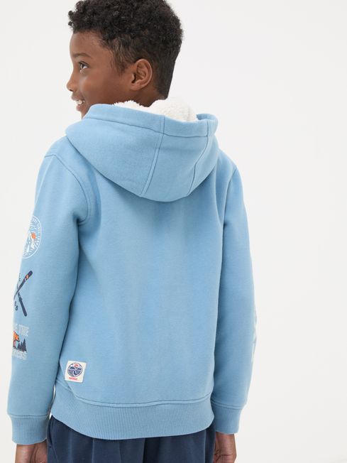 Blue Ski Borg Zip Through Hoodie