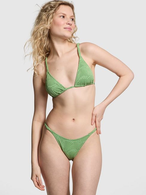 Victoria's Secret PINK Wild Grass Green Triangle Swim Bikini Top