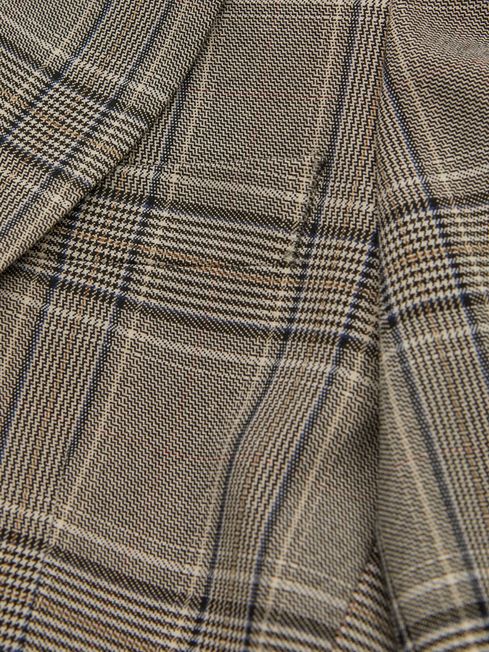 Reiss Grey Check Tamy Checked Slim Fit Suit Blazer