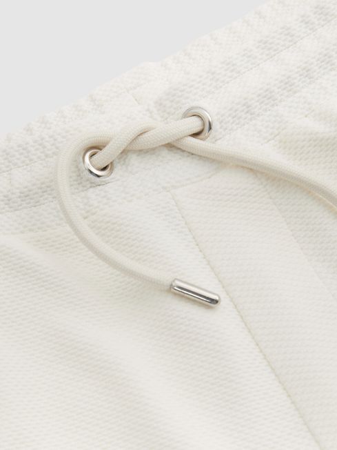Reiss Off White Amarillo Textured Drawstring Shorts