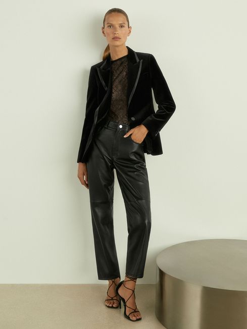 Velvet black blazer cheap