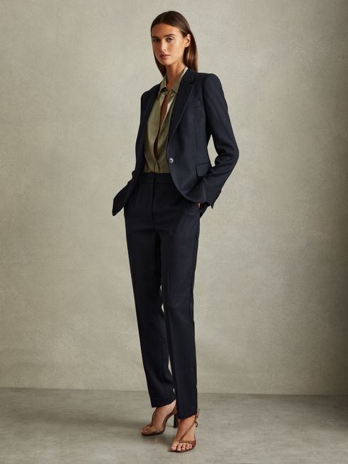 Slim fit navy trousers womens on sale