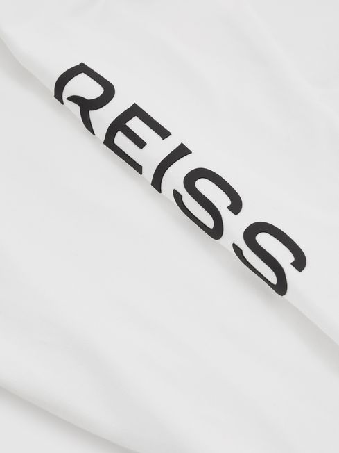 Reiss White Maggie 4-9 yrs Logo Crew Neck Sweat Top