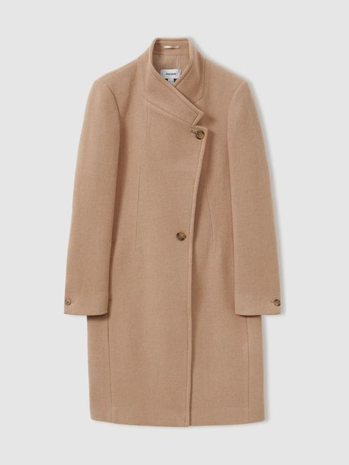 Wool blend coat with belt on sale