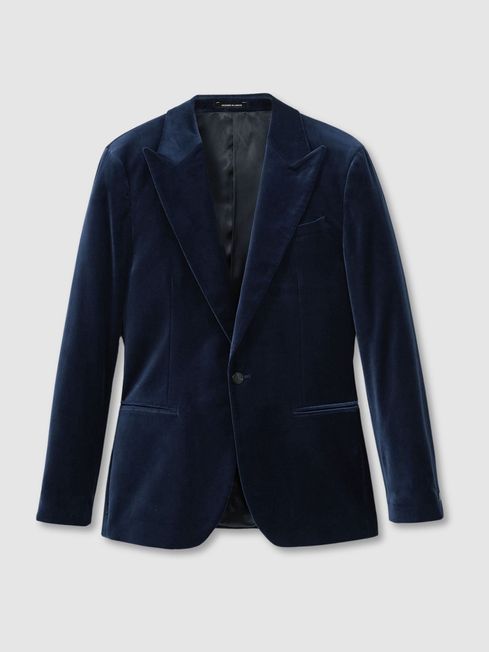 Zara blue velvet blazer deals