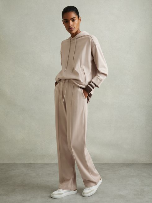 Reiss Stone Alexi Drawstring Straight Leg Jersey Joggers