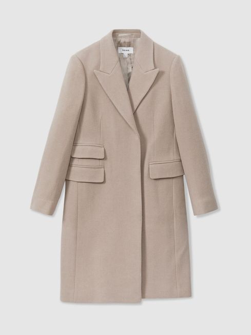 Petite Wool Blend Coat in Stone REISS Germany