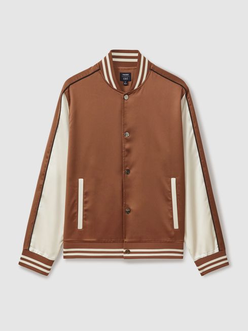 Reiss Almo Che Satin Effect Embroidered Bomber Jacket REISS Rest of Europe