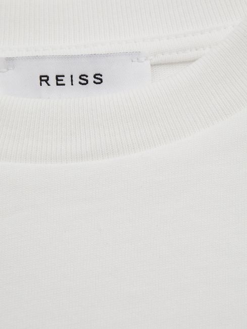 Junior Oversized Cotton Crew-Neck T-Shirt in Ivory