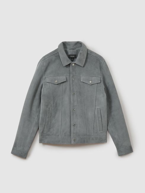 Reiss Eden Suede Trucker Jacket REISS Rest of Europe