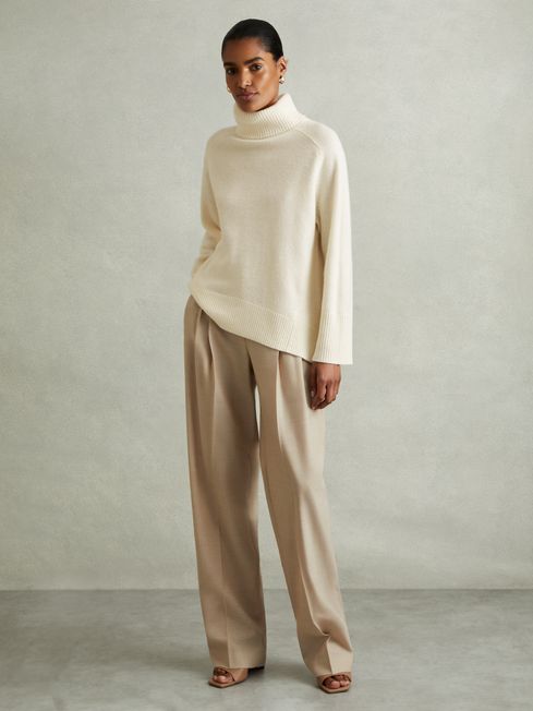 Cream cashmere roll neck store